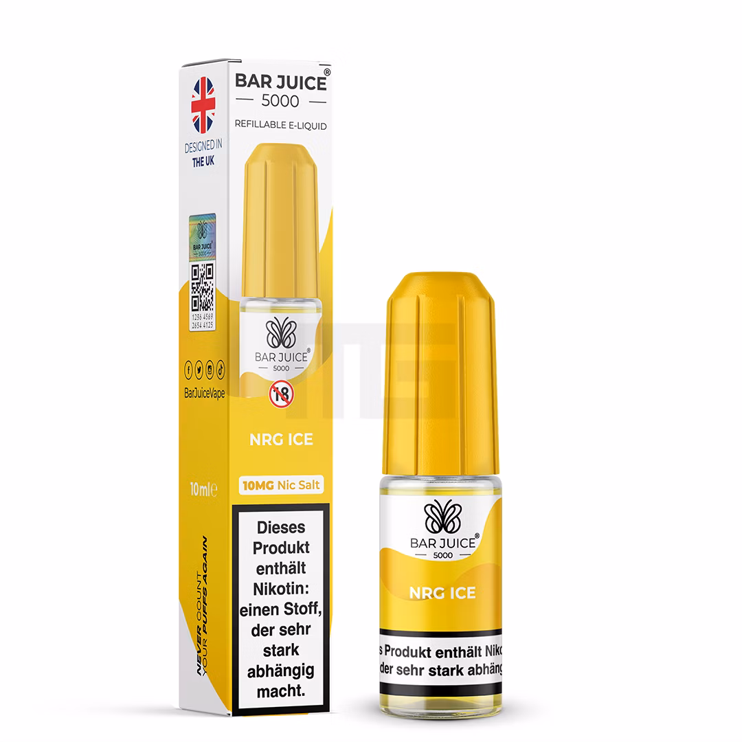 Bar Juice - 5000 - NRG Ice | Inhalt : 10ml | Nikotinsalz-Stärke : 10mg | Paketgröße : 1er Packung