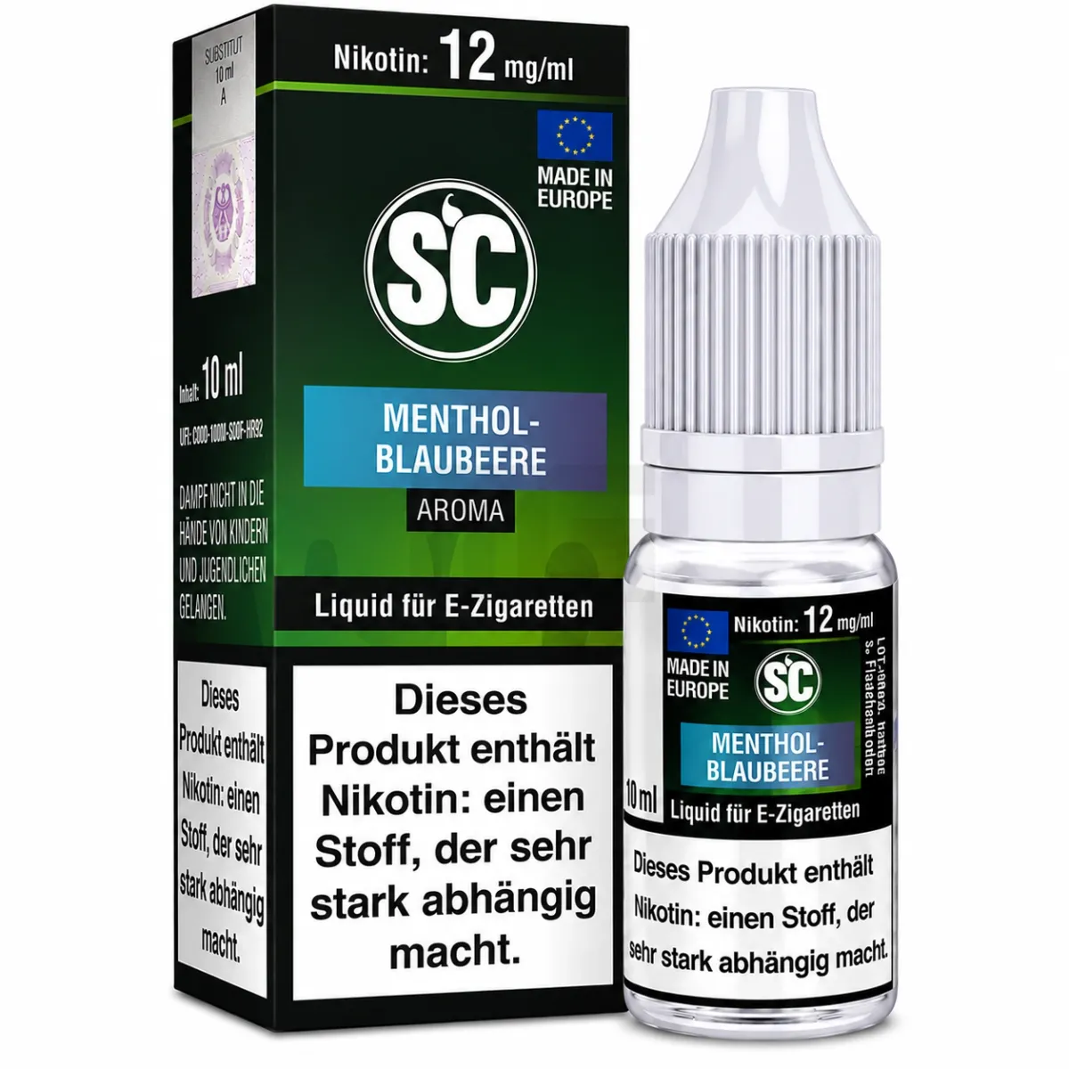 SC - Menthol-Blaubeere - Nikotin Liquid - 10ml - 12mg