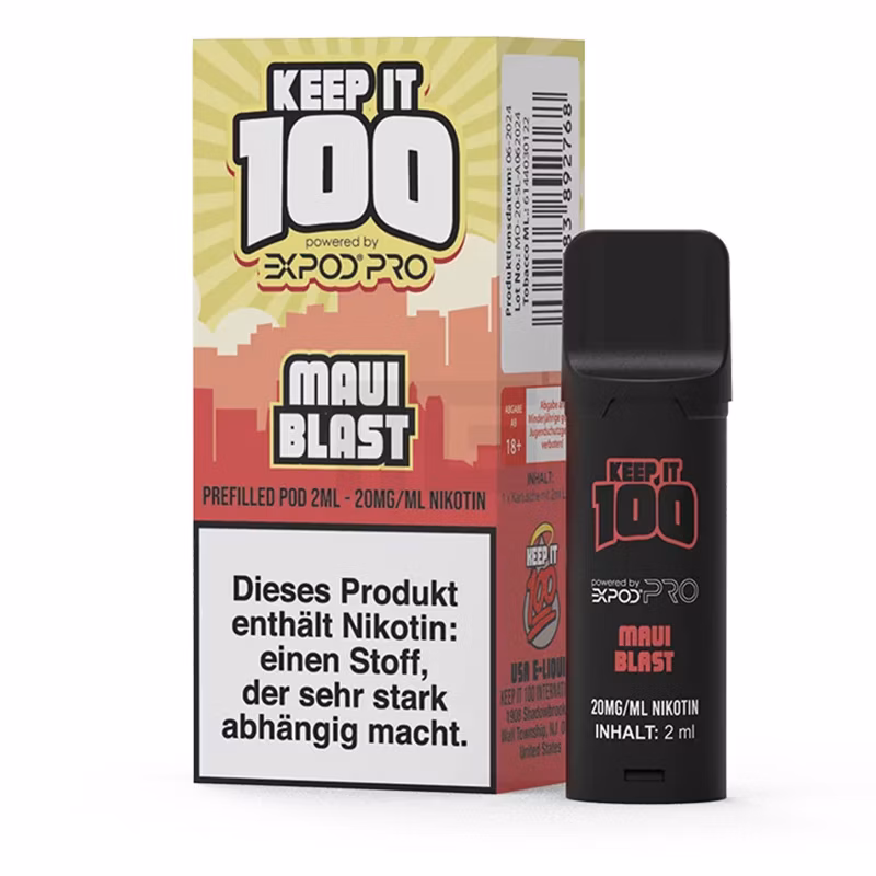 keep-it-100-prefilled-pod-maui-blast-20mg Keep It 100 - Prefilled Pod - Maui Blast - 20mg
