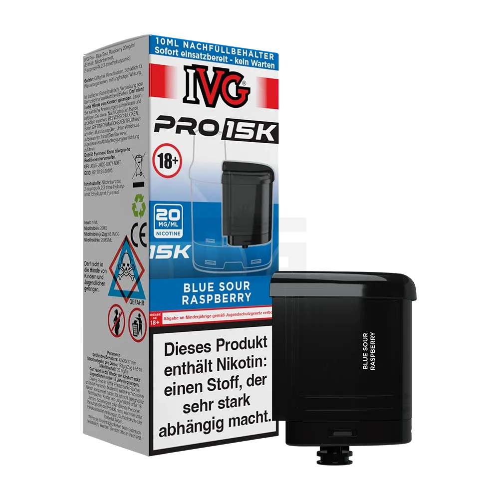 IVG - Pro 15K - 10ml Pod Nachfüllbehälter - Blue Sour Raspberry - 20mg