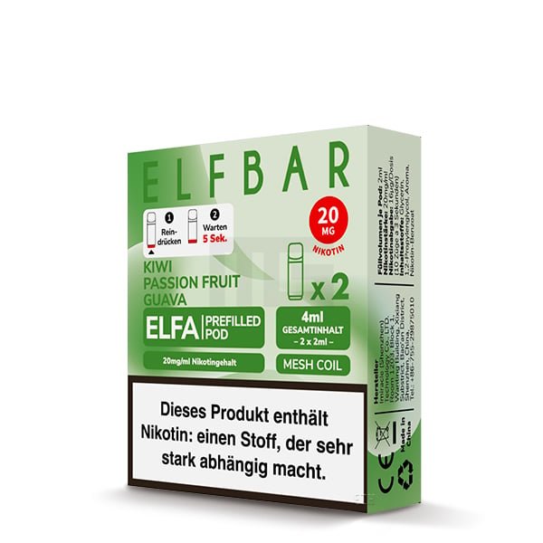 Elfbar - ELFA - Prefilled Pod - 2ml - 2er Pack - Kiwi Passion Fruit Guava