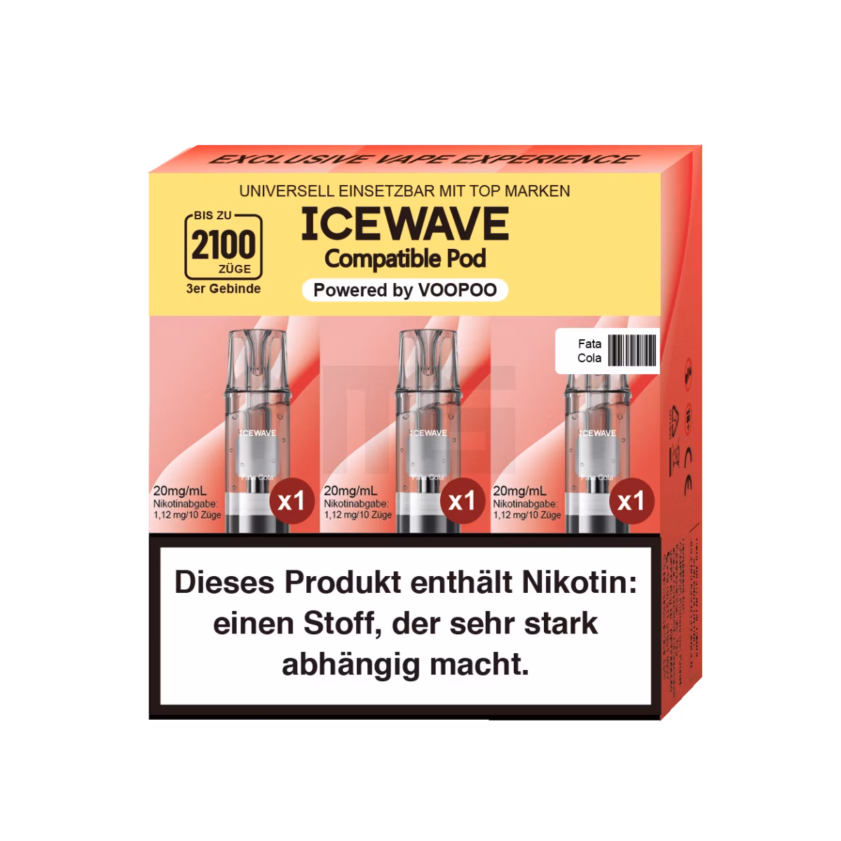 ICEWAVE - Prefilled Pod - 2ml - 3er Pack - Fata Cola