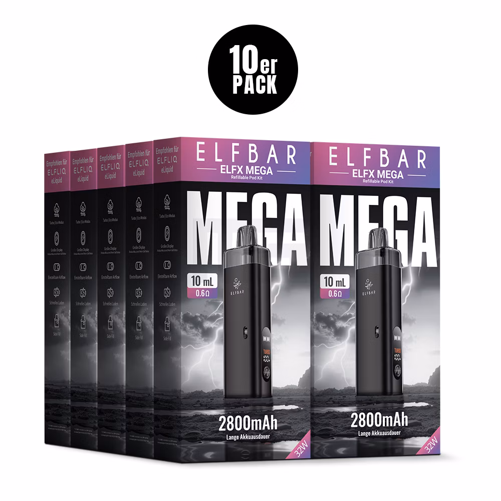 Elfbar - ELFX Mega - Basisgerät - Black | Paketgröße : 1er Packung Elfbar - ELFX Mega - Basisgerät - Black | Paketgröße : 1er Packung