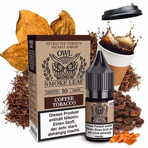 owl-smoke-leaf-coffe-tobacco-10ml-10mg-1 OWL Smoke Leaf - Coffee Tobacco - Nikotinsalz Liquid - 10ml - 10mg