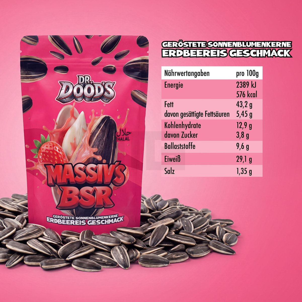 Dr. Doods Massiv`s BSR Sonnenblumenkerne Erdbeereis 100g Dr. Doods Massiv`s BSR Sonnenblumenkerne Erdbeereis 100g