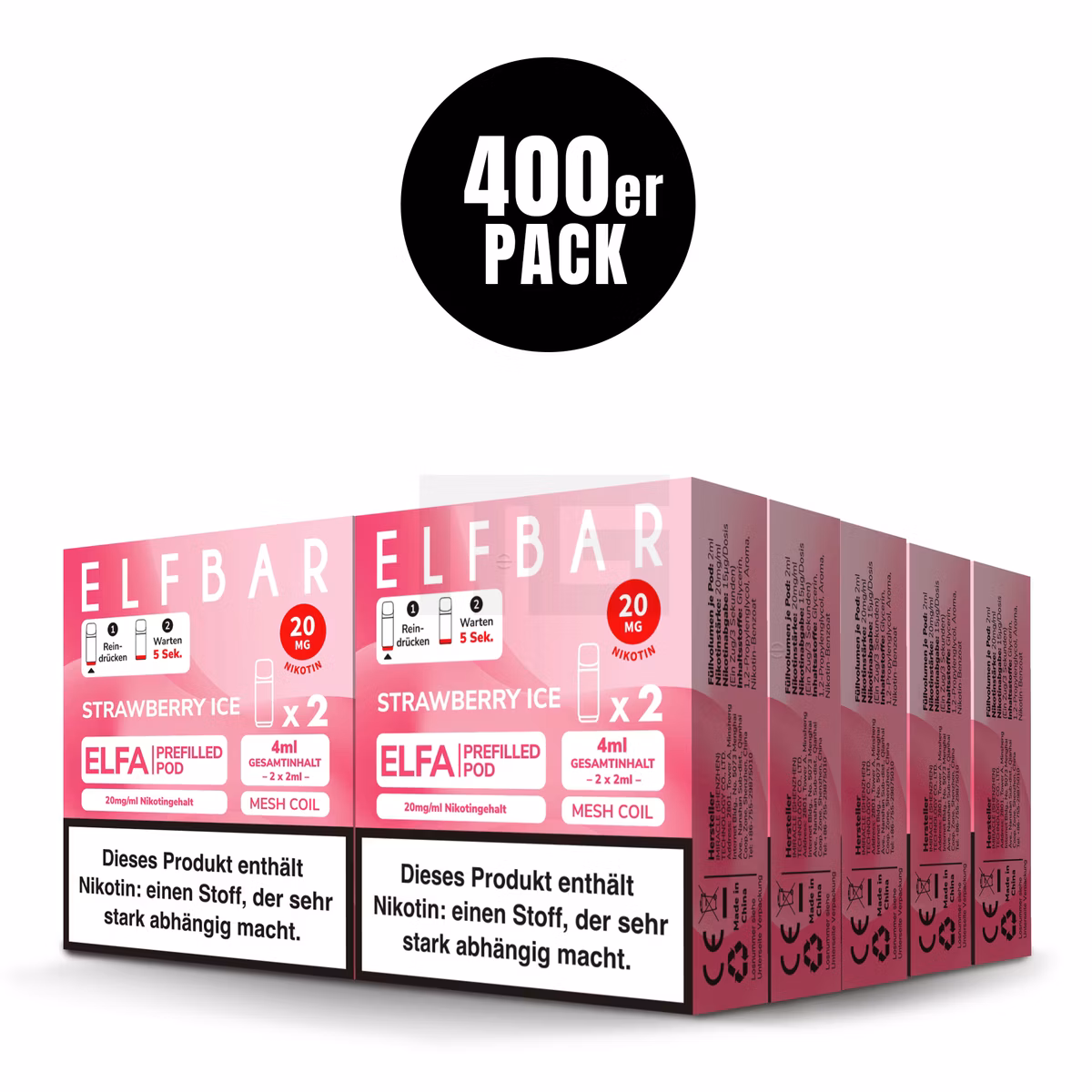 Elfbar - ELFA - Prefilled Pod - 2ml - 2er Pack - Strawberry Ice