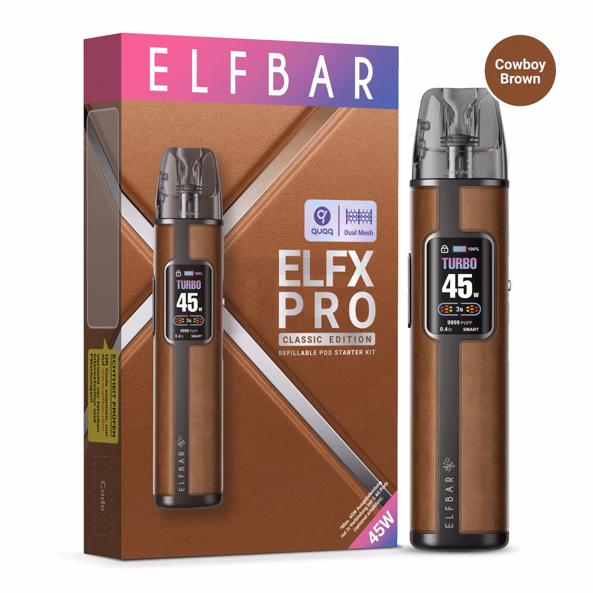 elfbar-elfX-pro-basisgera-t-cowboy-brown-1 Elfbar - ELFX Pro - Pod Kit - CP - Cowboy Brown