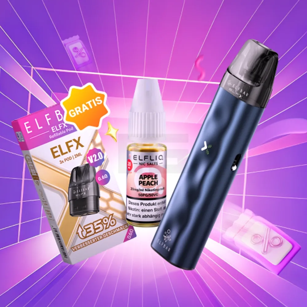 Elfbar - ELFX Mini + ELFLIQ + Gratis ELFX V2 Pod Tank Verdampfer - Aktion