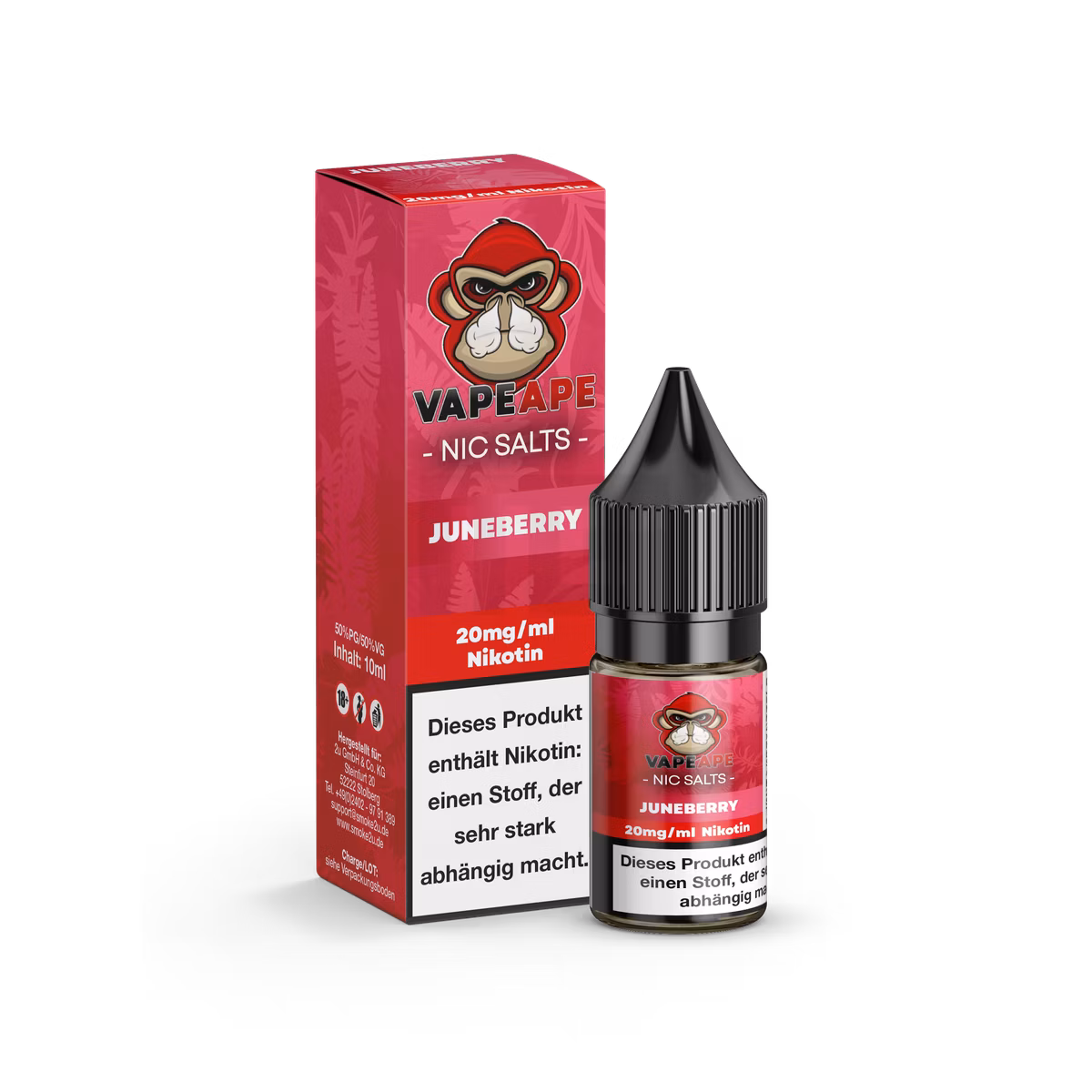 VapeApe - Nikotinsalz-Liquid - 10ml - Juneberry | Nikotinsalz-Stärke : 20mg