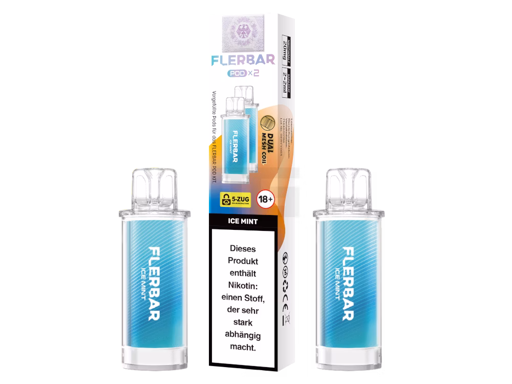 Flerbar - Prefilled Pod - 2ml - 2er Pack - Ice Mint Flerbar - Prefilled Pod - 2ml - 2er Pack - Ice Mint