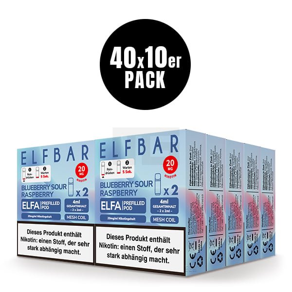 Elfbar - ELFA - Prefilled Pod - 2ml - 2er Pack - Blueberry Sour Raspberry Elfbar - ELFA - Prefilled Pod - 2ml - 2er Pack - Blueberry Sour Raspberry