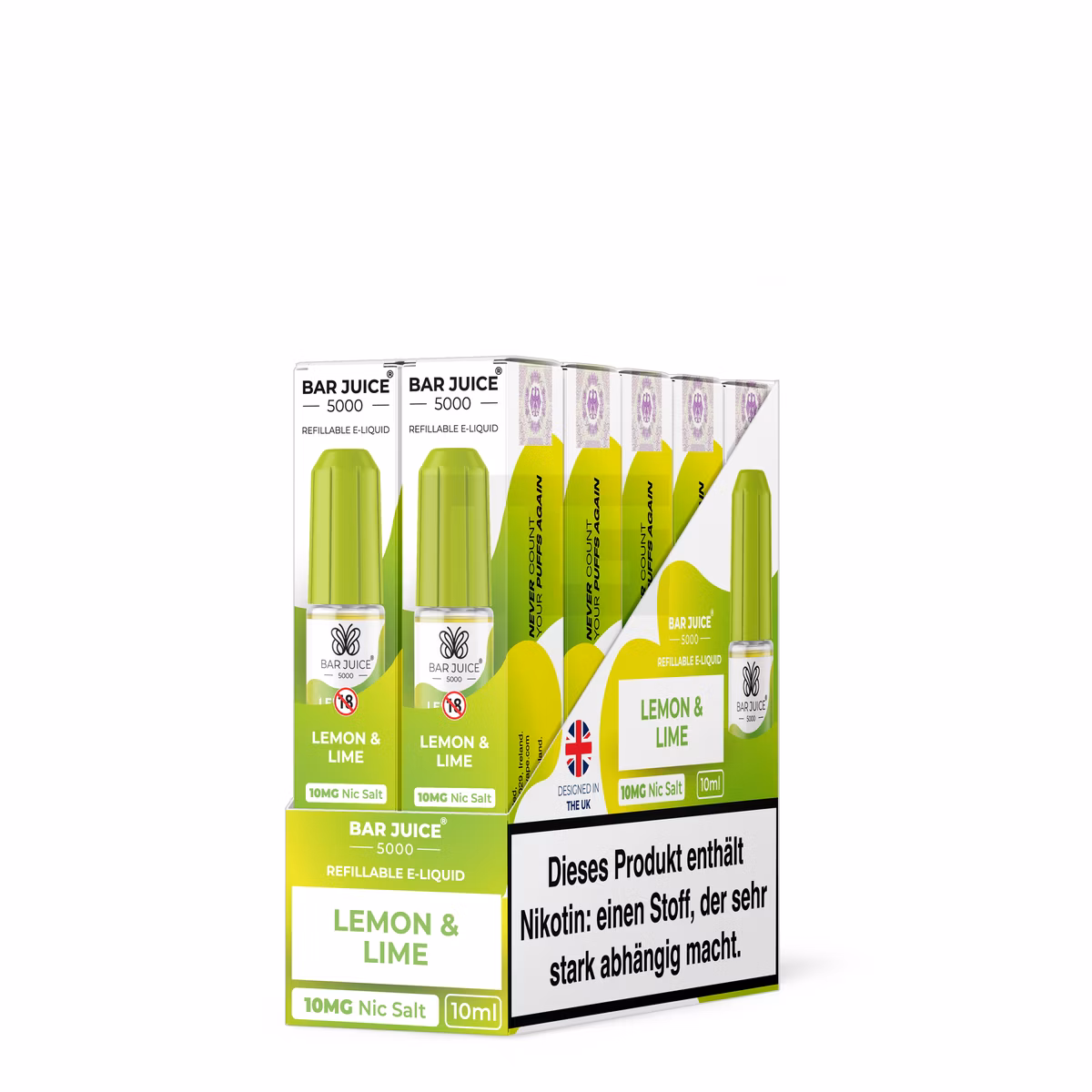 Bar Juice - 5000 - Lemon and Lime | Inhalt : 10ml | Nikotinsalz-Stärke : 10mg | Paketgröße : 1er Packung