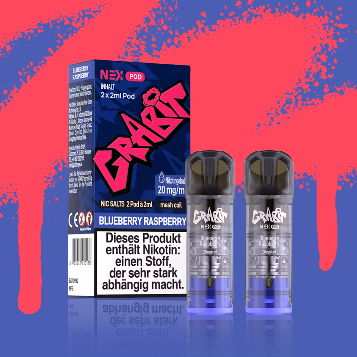 GRABIT - Nex - Prefilled Pod - 2ml - 2er Pack - Blueberry Raspberry