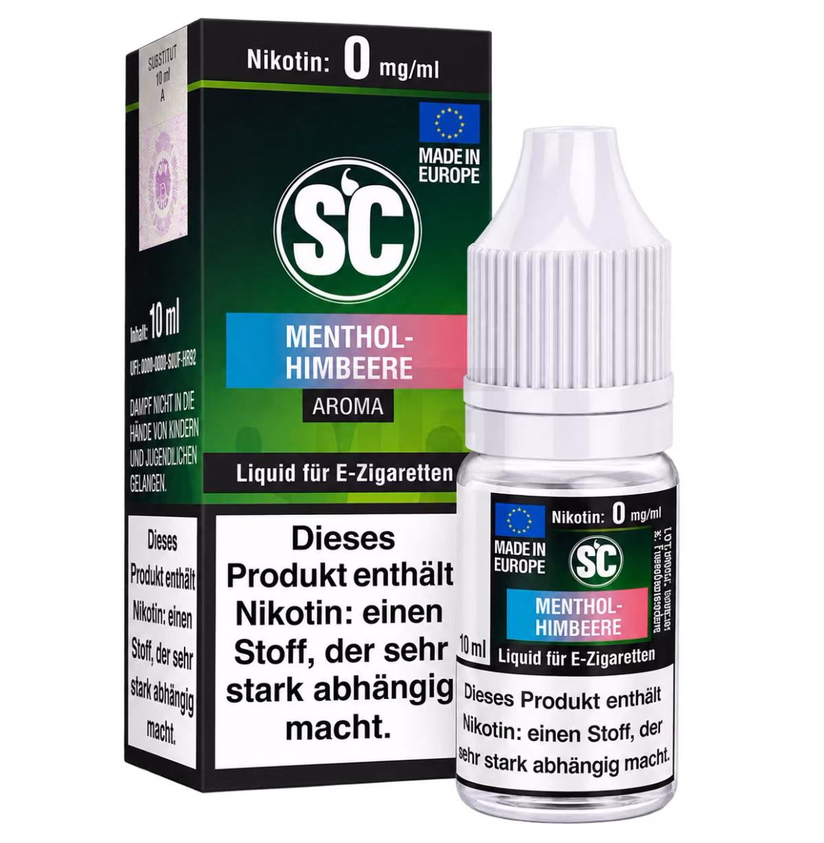 SC - Menthol-Himbeere- Nikotin Liquid - 10ml - 0mg