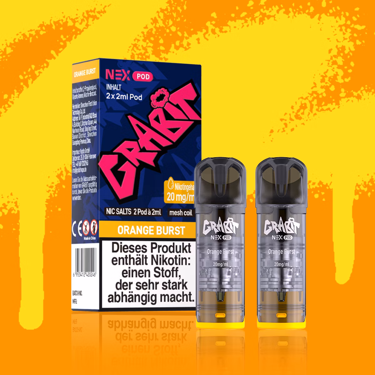 GRABIT - Nex - Prefilled Pod - 2ml - 2er Pack - Orange Burst