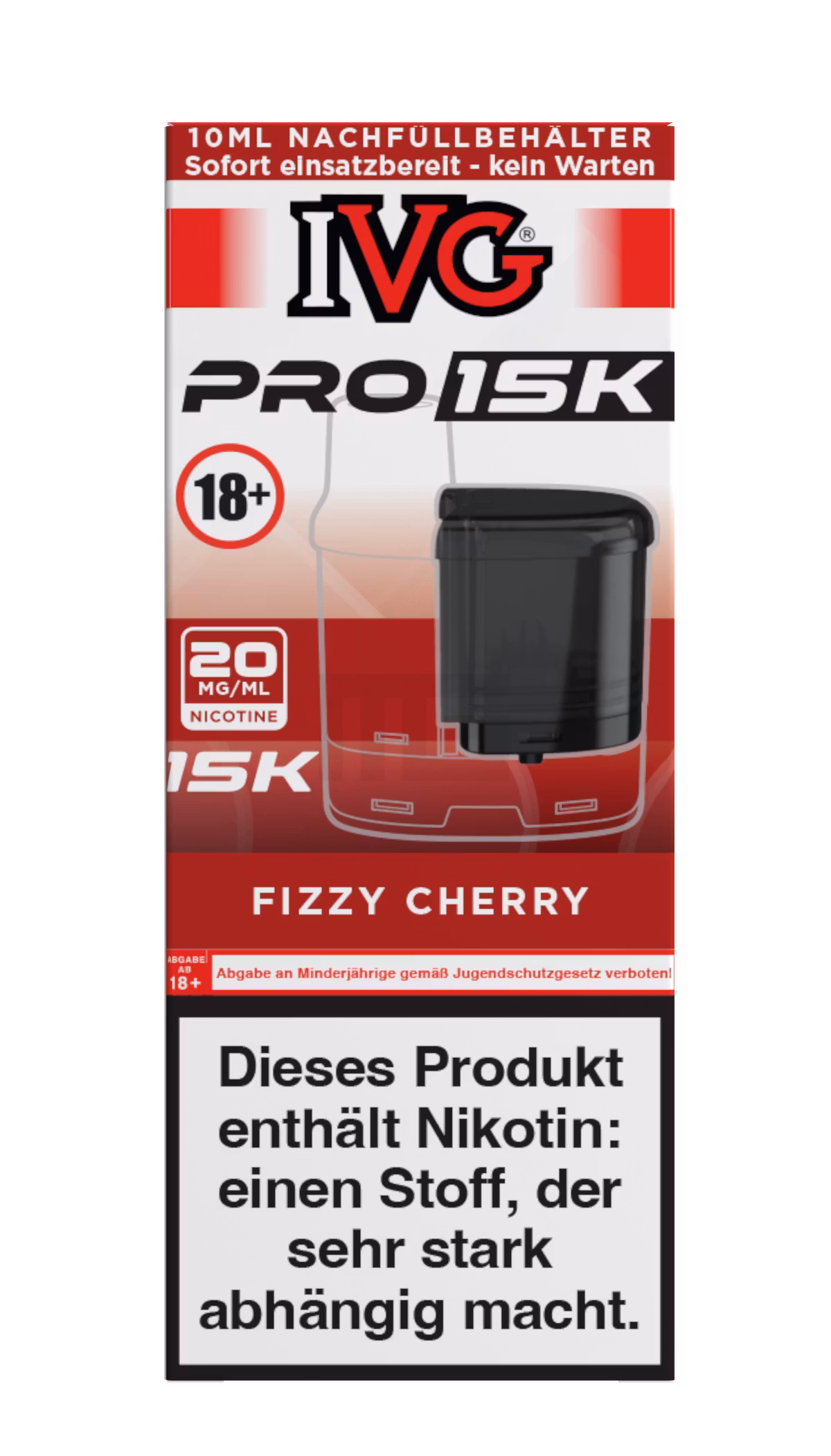 IVG - Pro 15K - 10ml Pod Nachfüllbehälter - Fizzy Cherry - 20mg