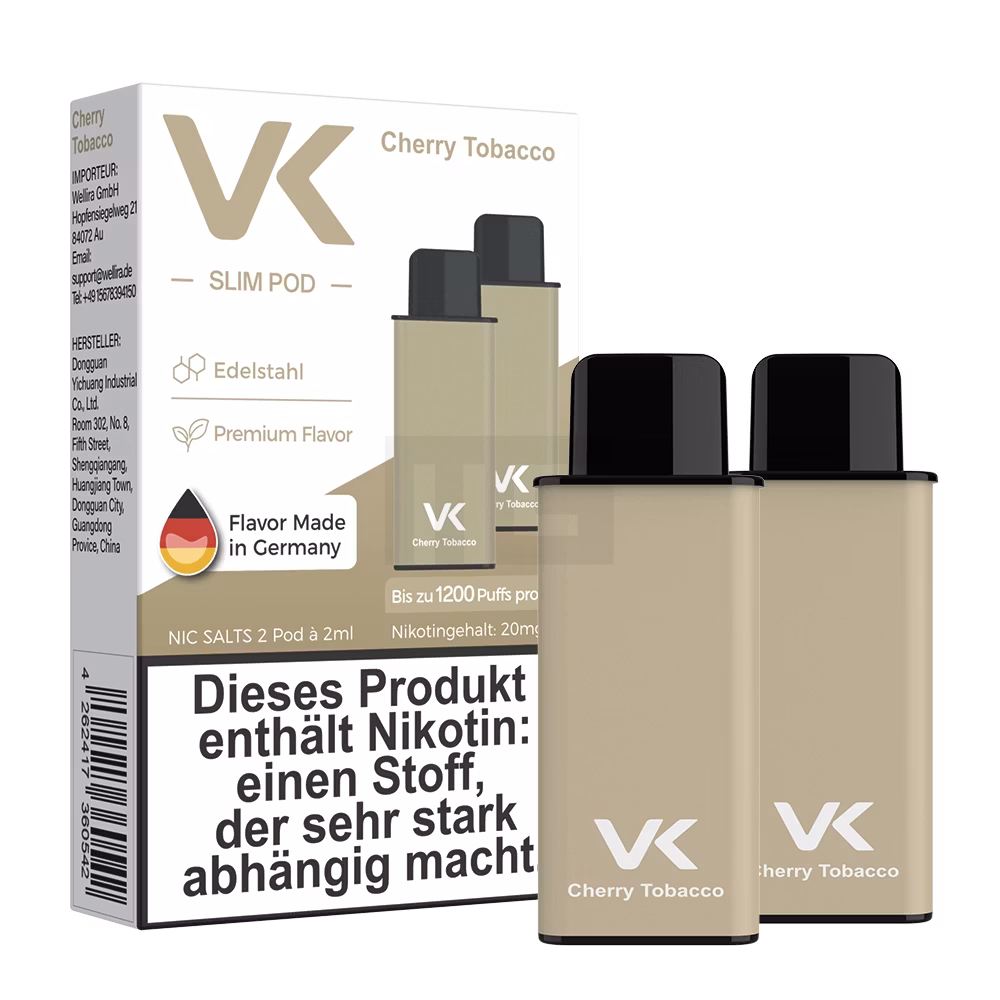 VK - Slim Air - Prefilled Pods - Cherry Tobacco - 20mg - 2ml VK - Slim Air - Prefilled Pods - Cherry Tobacco - 20mg - 2ml