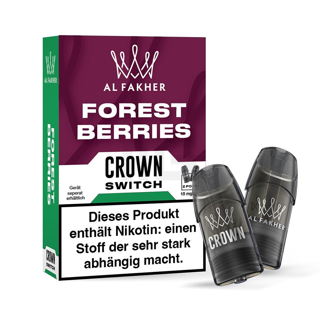 Al Fakher - Crown Switch - Prefilled Pods - 2er Pack - Forrest Berries | Paketgröße : 1er Packung