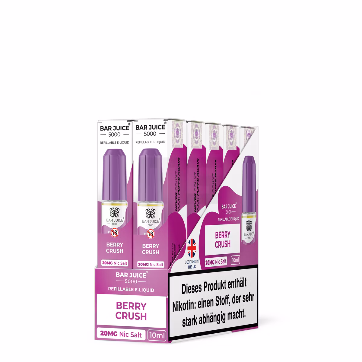 Bar Juice - 5000 - Berry Crush | Inhalt : 10ml | Nikotinsalz-Stärke : 20mg | Paketgröße : 1er Packung