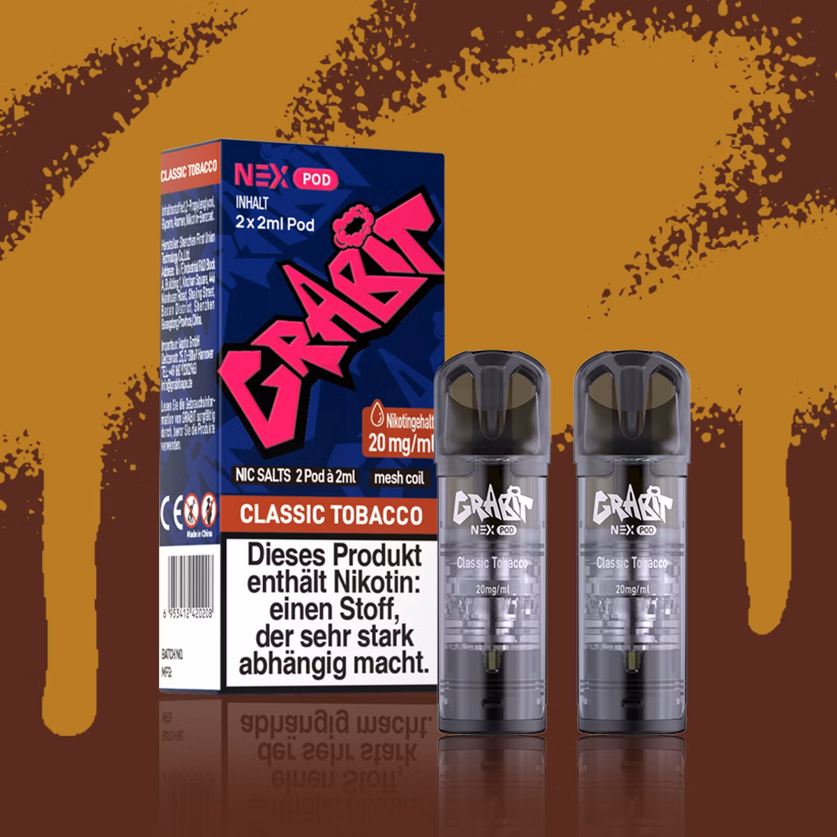 GRABIT - Nex - Prefilled Pod - 2ml - 2er Pack - Classic Tobacco