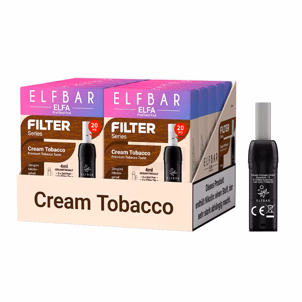 Elfbar - ELFA - Prefilled Pod - Filter Series - Cream Tobacco - 20mg - 2er Pack