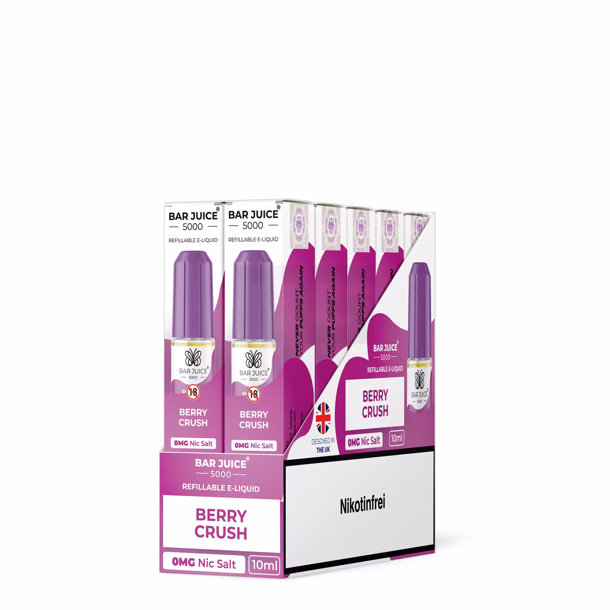 Bar Juice - 5000 - Berry Crush | Inhalt : 10ml | Nikotinsalz-Stärke : 0mg | Paketgröße : 1er Packung