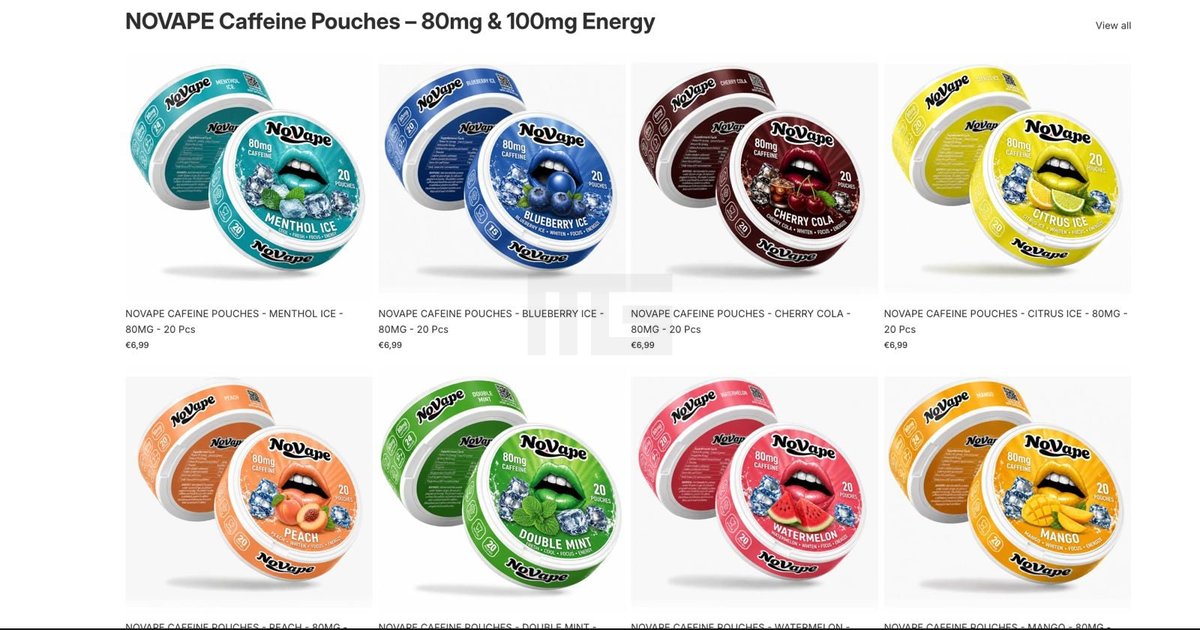 NoVape - Koffein Pouches - Mango - 80mg - 20 Stück NoVape - Koffein Pouches - Mango - 80mg - 20 Stück
