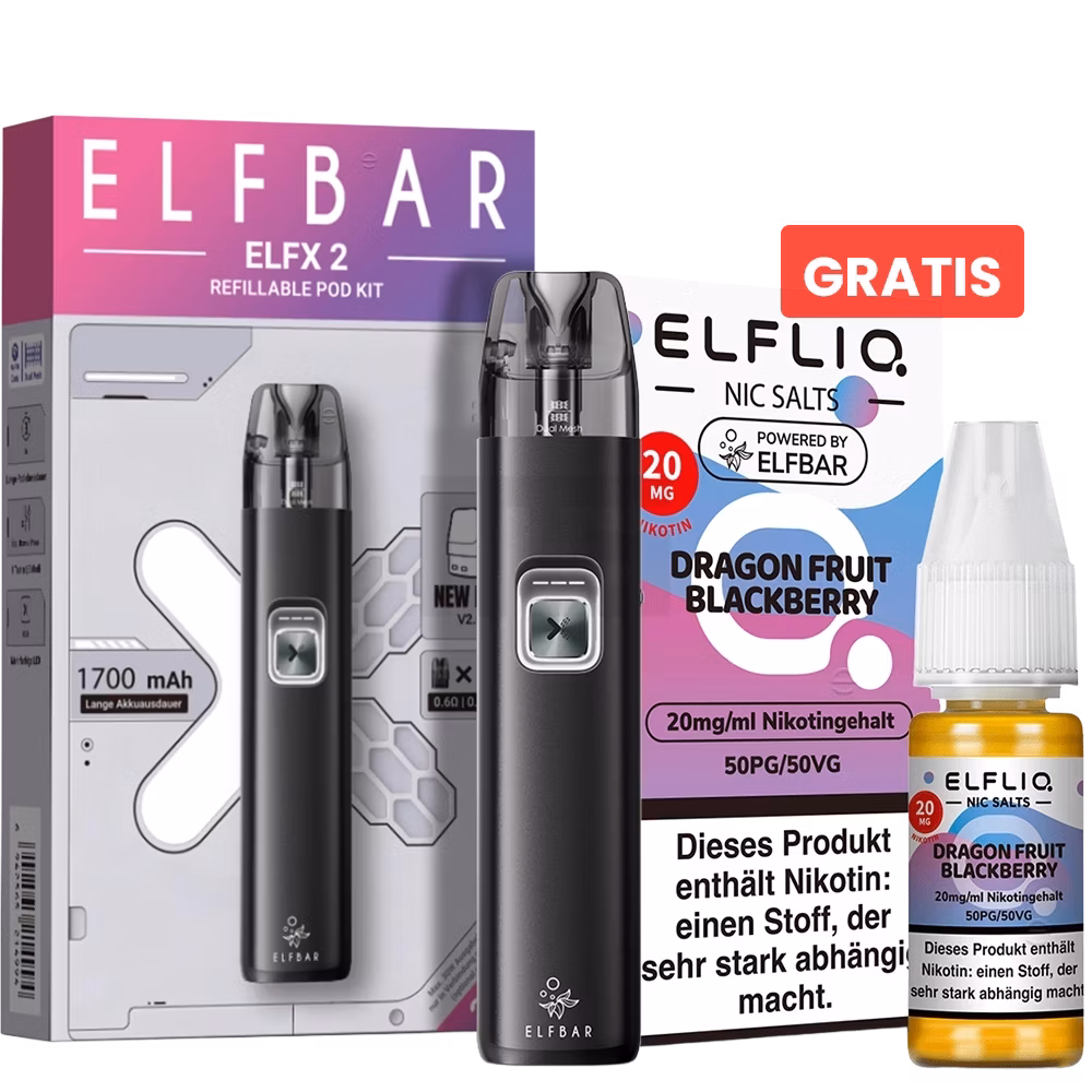 Elfbar - ELFX 2 + Gratis ELFLIQ - Starter Kit Elfbar - ELFX 2 + Gratis ELFLIQ - Starter Kit