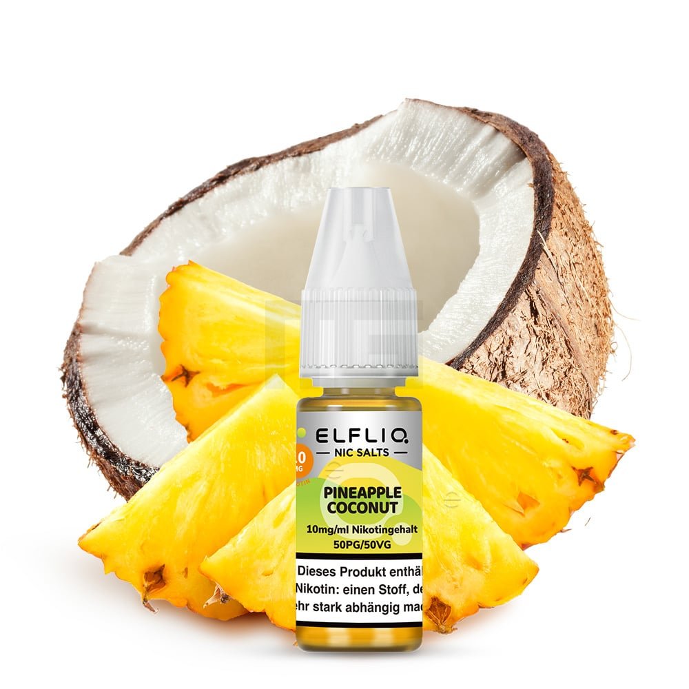 Elfbar - ElfLiq - 10ml - Pineapple Coconut | Nikotinsalz-Stärke : 10mg Elfbar - ElfLiq - 10ml - Pineapple Coconut | Nikotinsalz-Stärke : 10mg