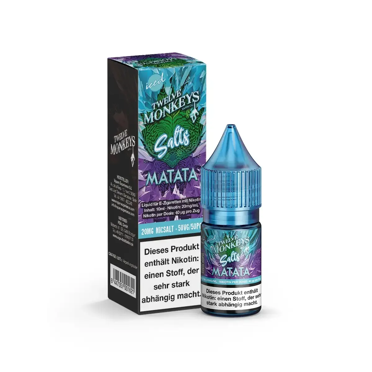 Twelve Monkeys Nikotinsalz-Liquid Iced Matata 10ml 20mg