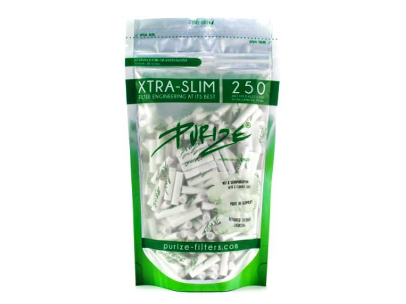 PURIZE - Aktivkohlefilter - XTRA Slime Size - weiß - ø 5,9mm 250 Stück