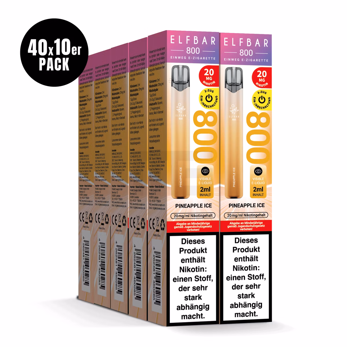 Elfbar - 800 - Einweg E-Zigarette - 20mg - CP - Pineapple Ice
