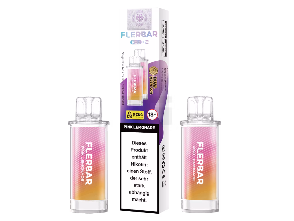 Flerbar - Prefilled Pod - 2ml - 2er Pack - Pink Lemonade Flerbar - Prefilled Pod - 2ml - 2er Pack - Pink Lemonade