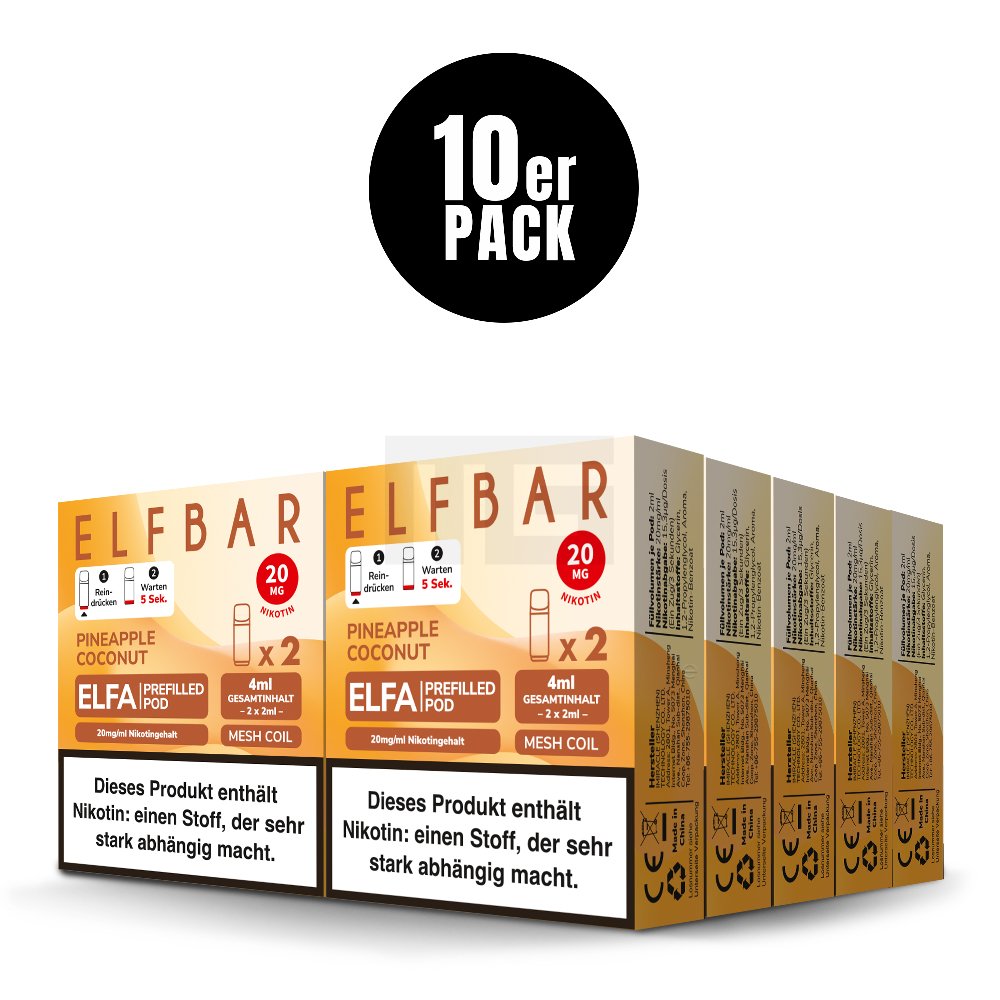 Elfbar - ELFA - Prefilled Pod - 2ml - 2er Pack - Pineapple Coconut