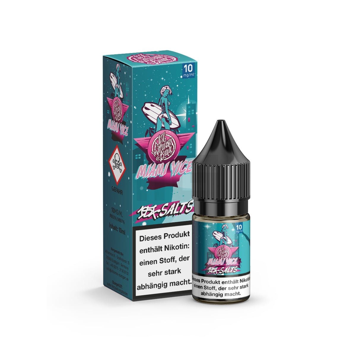 187 Straßenbande - Nikotinsalz-Liquids - 10ml - Miami Vice | Nikotinsalz-Stärke : 10mg | Paketgröße : 1er Packung 187 Straßenbande - Nikotinsalz-Liquids - 10ml - Miami Vice | Nikotinsalz-Stärke : 10mg | Paketgröße : 1er Packung