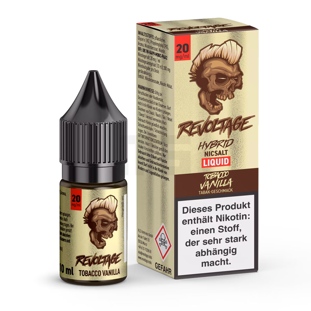 Revoltage - Hybrid Nikotinsalz Liquid - 10ml - Tobacco Vanilla - 20mg Revoltage - Hybrid Nikotinsalz Liquid - 10ml - Tobacco Vanilla - 20mg