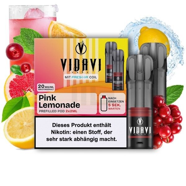 VIDAVI - Prefilled Pod - 2ml - 2er Pack - Pink Lemonade VIDAVI - Prefilled Pod - 2ml - 2er Pack - Pink Lemonade