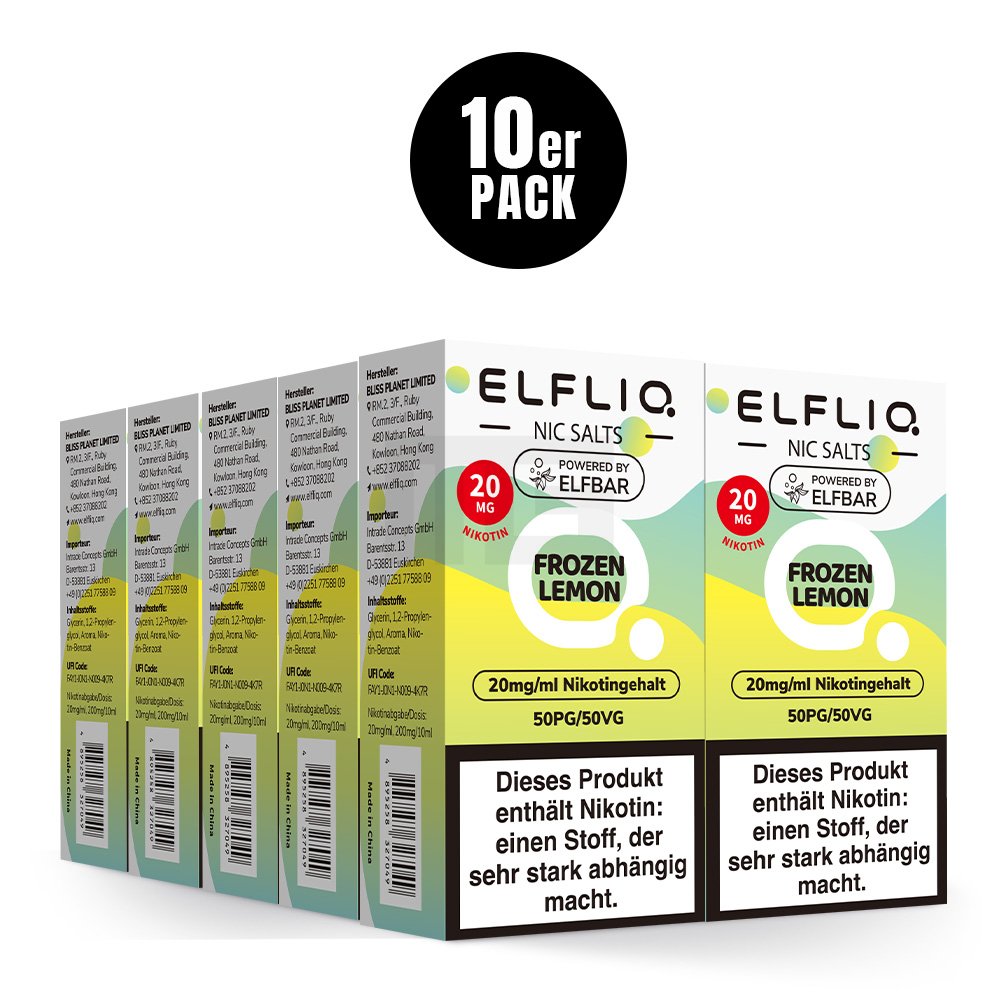 Elfbar - ElfLiq - 10ml - Frozen Lemon | Nikotinsalz-Stärke : 20mg Elfbar - ElfLiq - 10ml - Frozen Lemon | Nikotinsalz-Stärke : 20mg