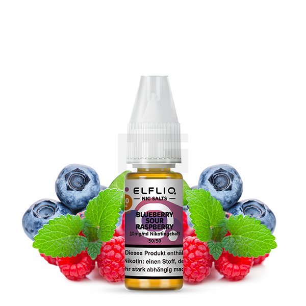 Elfbar - ElfLiq - 10ml - Blueberry Sour Raspberry | Nikotinsalz-Stärke : 10mg Elfbar - ElfLiq - 10ml - Blueberry Sour Raspberry | Nikotinsalz-Stärke : 10mg