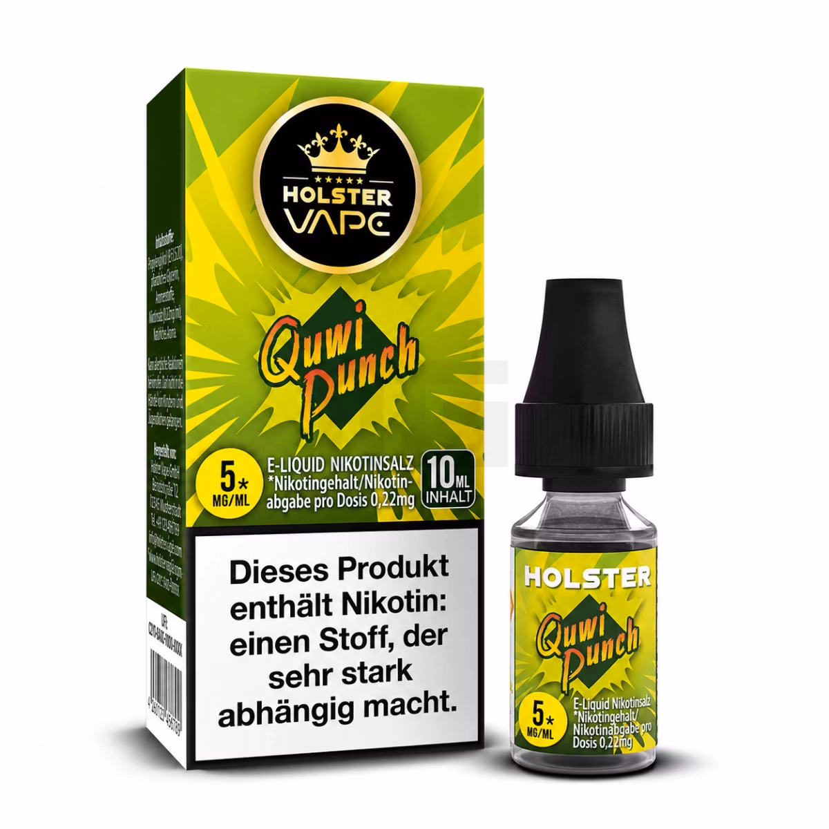Holster - Nikotinsalzliquids - 10ml - Quwi Punch | Inhalt : 10ml | Nikotinsalz-Stärke : 5mg | Paketgröße : 1er Packung