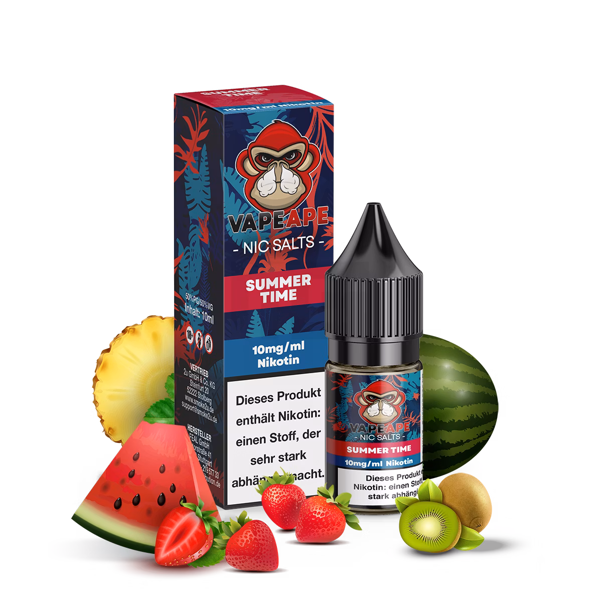 VapeApe - Nikotinsalz-Liquid - 10ml - Summer Time | Nikotinsalz-Stärke : 10mg VapeApe - Nikotinsalz-Liquid - 10ml - Summer Time | Nikotinsalz-Stärke : 10mg