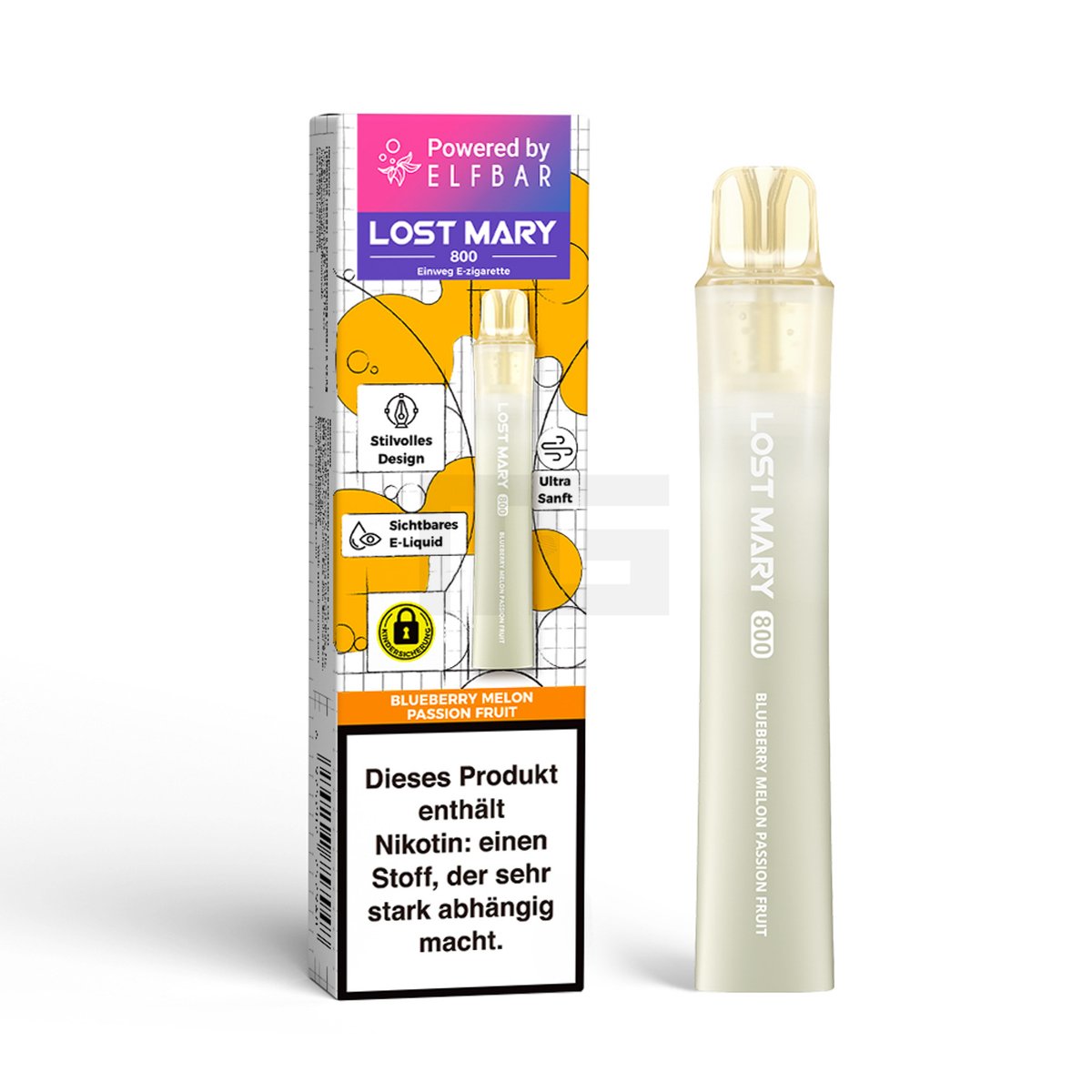 Lost Mary - LM800 - Einweg E-Zigarette - Blueberry Melon Passion Fruit - 20mg