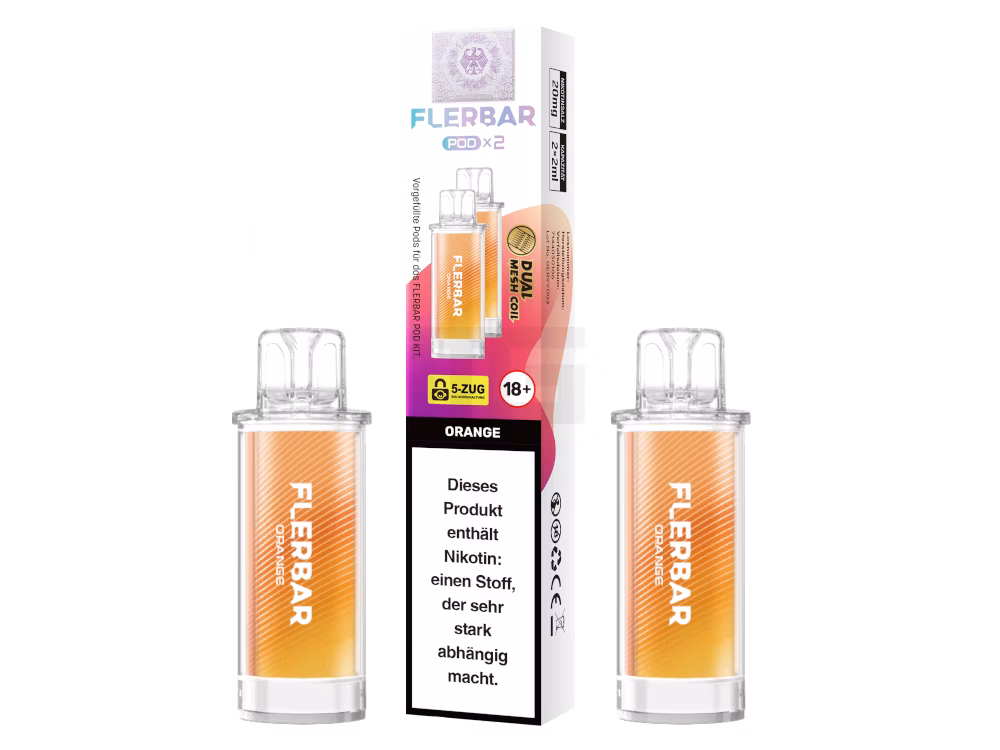 Flerbar - Prefilled Pod - 2ml - 2er Pack - Orange Flerbar - Prefilled Pod - 2ml - 2er Pack - Orange