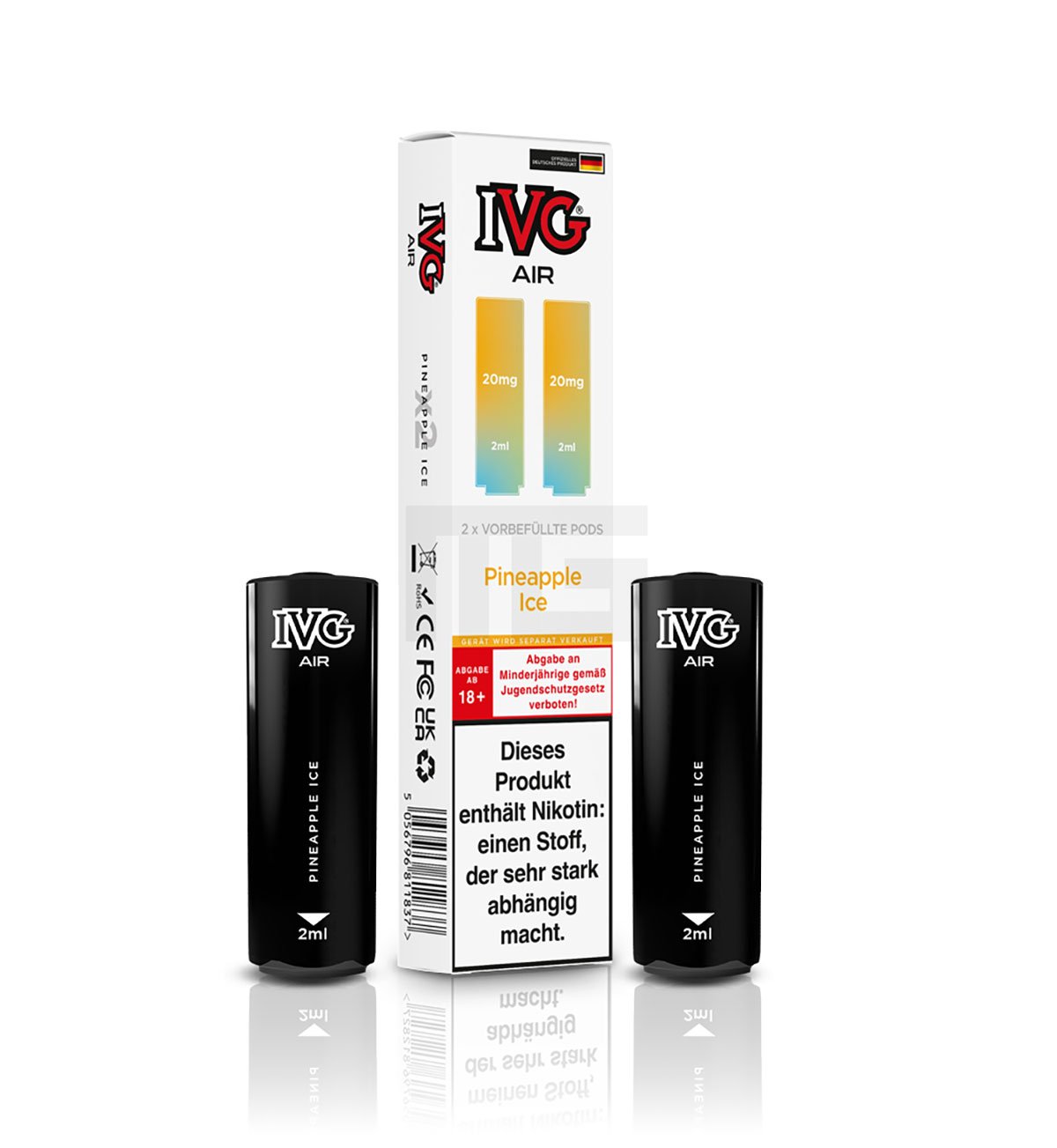 IVG - AIR - Prefilled Pod - 2ml - Pineapple Ice | Nikotinsalz-Stärke : 20mg | Paketgröße : 1er Packung IVG - AIR - Prefilled Pod - 2ml - Pineapple Ice | Nikotinsalz-Stärke : 20mg | Paketgröße : 1er Packung