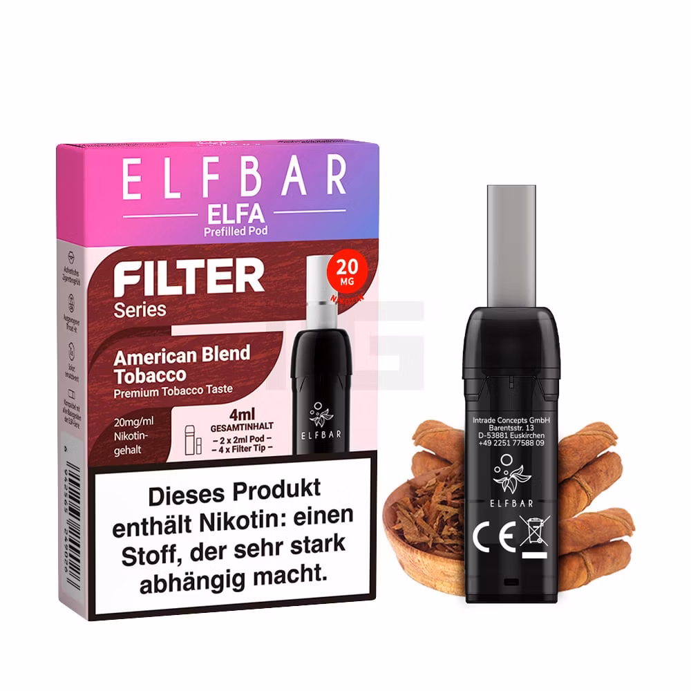 Elfbar - ELFA - Prefilled Pod - Filter Series - American Blend Tobacco - 20mg - 2er Pack