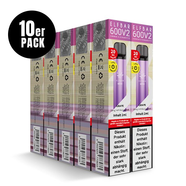 Elf Bar 600 V2 - Einweg E-Zigarette - Grape - 20mg