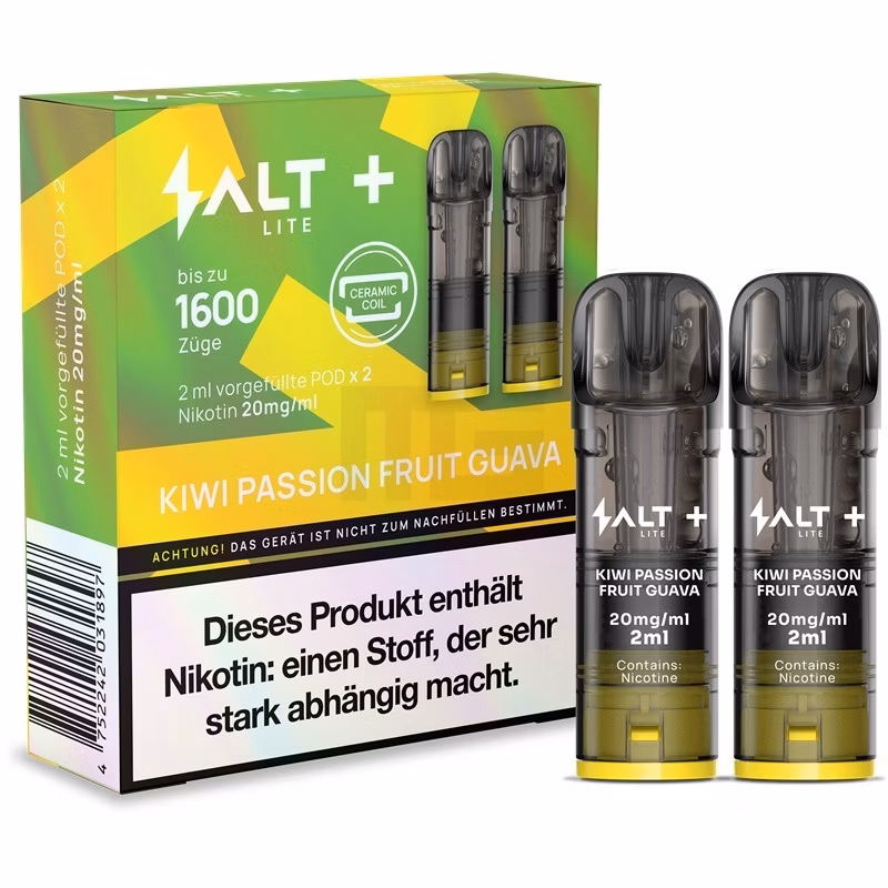 Salt - Plus Lite - Prefilled Pod - 2ml - 2er Pack - Kiwi Passion Fruit Guava Salt - Plus Lite - Prefilled Pod - 2ml - 2er Pack - Kiwi Passion Fruit Guava