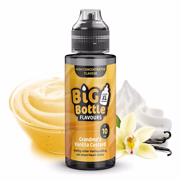 Big Bottle - Aroma - 10ml - Grandma's Vanilla Custard | Inhalt : 10ml | Nikotinstärke : 0mg | Paketgröße : 1er Packung Big Bottle - Aroma - 10ml - Grandma's Vanilla Custard | Inhalt : 10ml | Nikotinstärke : 0mg | Paketgröße : 1er Packung