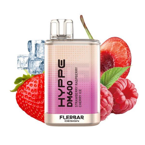 HYPPE - DM600 - Einweg Vape - Straw. Rasp. Cherry Ice - 20mg