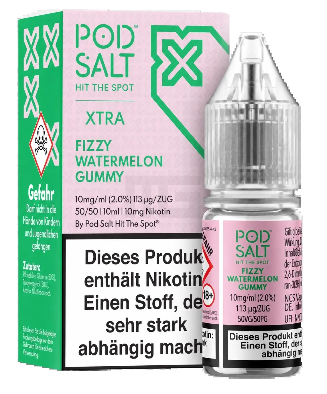 Pod Salt - Xtra - Fizzy Watermelon Gummy - Nikotinsalz-Liquid - 10ml - 10mg Pod Salt - Xtra - Fizzy Watermelon Gummy - Nikotinsalz-Liquid - 10ml - 10mg